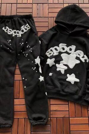 Sp5der fleece tracksuit set - detail close-up (40/40)