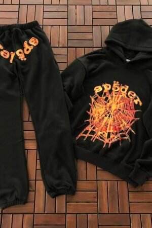 Sp5der fleece tracksuit set - styling shot (32/32)
