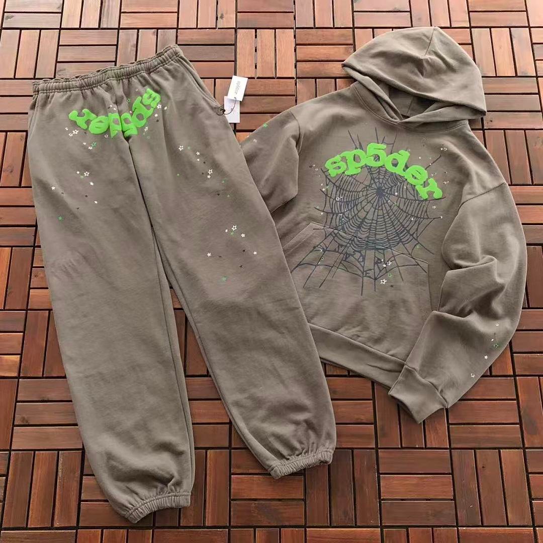Sp5der fleece tracksuit set detail close-up (photo 40/40)