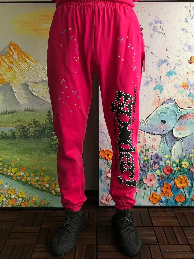 Sp5der sweatpants back view