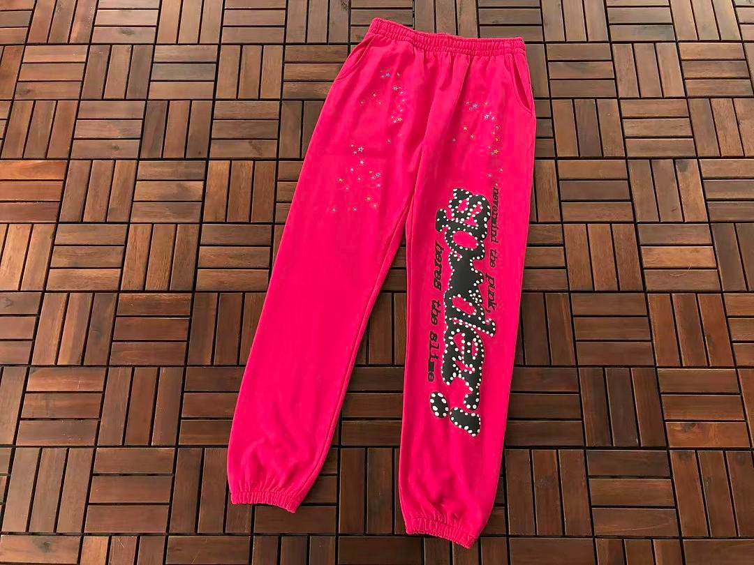 Sp5der sweatpants detail close-up (photo 4/22)